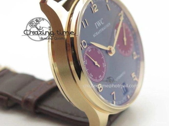 MIROTIME 0331 Portuguese Real PR IW500127 RG ZF 1:1 Best Edition Grey Red Dial On Brown Leather Strap A52010 V AllSeason 7331